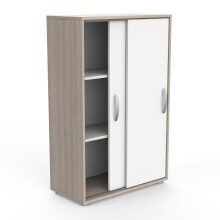 Wäscheschrank >Nano< in Shannon Eiche/perle weiss - 68x106x33 (BxHxT)