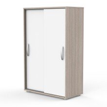 Wäscheschrank >Nano< in Shannon Eiche/perle weiss - 68x106x33 (BxHxT)