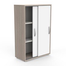 Wäscheschrank >Nano< in Shannon Eiche/perle weiss - 68x106x33 (BxHxT)