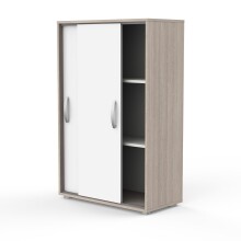 Wäscheschrank >Nano< in Shannon Eiche/perle weiss - 68x106x33 (BxHxT)