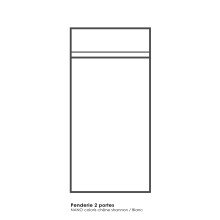 Hochschrank >Nano< in Shannon Eiche/perle weiss - 79x167x52 (BxHxT)