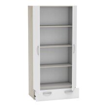 Kleiderschrank >Nano< in Shannon Eiche/perle weiss - 81x167x38 (BxHxT)