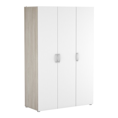 Kleiderschrank >Nano< in Shannon Eiche/perle weiss - 119x185x51 (BxHxT)