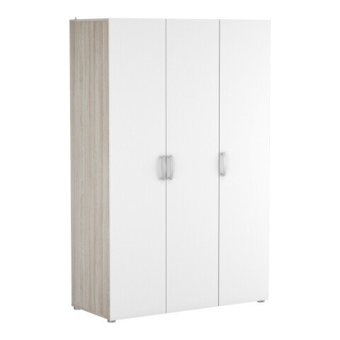 Kleiderschrank >Nano< in Shannon Eiche/perle weiss - 119x185x51 (BxHxT)