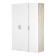 Kleiderschrank >Nano< in Shannon Eiche/perle weiss - 119x185x51 (BxHxT)