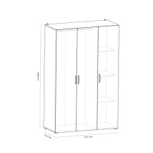 Kleiderschrank >Nano< in Shannon Eiche/perle weiss - 119x185x51 (BxHxT)