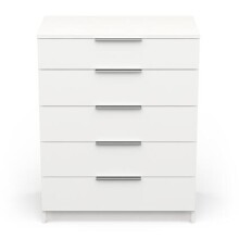 Kommode >Space< in matt weiss aus Holzwerkstoff - 80x102x42cm (BxHxT)