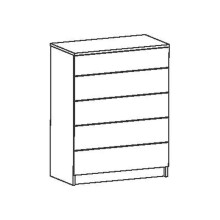 Kommode >Space< in matt weiss aus Holzwerkstoff - 80x102x42cm (BxHxT)