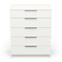 Kommode >Space< in matt weiss aus Holzwerkstoff - 80x102x42cm (BxHxT)