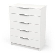 Kommode >Space< in matt weiss aus Holzwerkstoff - 80x102x42cm (BxHxT)