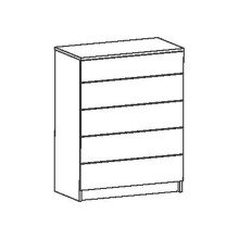 Kommode >Space< in matt weiss aus Holzwerkstoff - 80x102x42cm (BxHxT)
