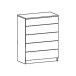 Kommode >Space< in matt weiss aus Holzwerkstoff - 80x102x42cm (BxHxT)