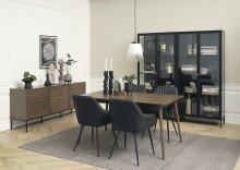 Esstisch >Blanes< in Smoked Klar Lackiert - 150x75x90 (BxHxT)