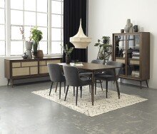 Esstisch >Blanes< in Smoked Klar Lackiert - 190x75x90 (BxHxT)
