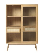 Highboard >Blanes< in Klar Lackiert - 110x160x40 (BxHxT)