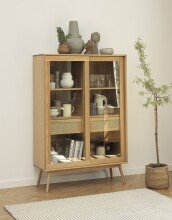 Highboard >Blanes< in Klar Lackiert - 110x160x40 (BxHxT)