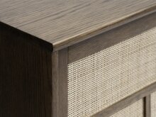 Sideboard >Blanes< in Smoked Klar Lackiert - 180x75x45 (BxHxT)