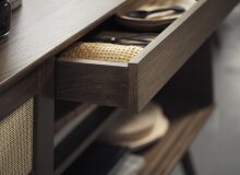 Sideboard >Blanes< in Smoked Klar Lackiert - 180x75x45 (BxHxT)
