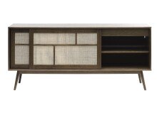 Sideboard >Blanes< in Smoked Klar Lackiert - 180x75x45 (BxHxT)