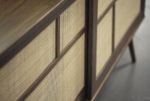 Sideboard >Blanes< in Smoked Klar Lackiert - 180x75x45 (BxHxT)