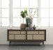 Sideboard >Blanes< in Smoked Klar Lackiert - 180x75x45 (BxHxT)