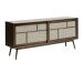 Sideboard >Blanes< in Smoked Klar Lackiert - 180x75x45 (BxHxT)