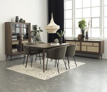 Highboard >Blanes< in Smoked Klar Lackiert - 110x160x40 (BxHxT)