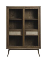 Highboard >Blanes< in Smoked Klar Lackiert - 110x160x40 (BxHxT)
