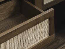 Highboard >Blanes< in Smoked Klar Lackiert - 110x160x40 (BxHxT)