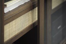 Highboard >Blanes< in Smoked Klar Lackiert - 110x160x40 (BxHxT)