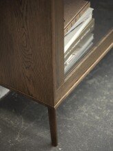 Highboard >Blanes< in Smoked Klar Lackiert - 110x160x40 (BxHxT)