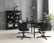 Esstisch >Santiago< in Schwarz  - 75 (H)