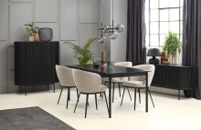 Esstisch >Santiago< in Schwarz  - 95x180x75 (LxBxH)