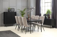 Esstisch >Santiago< in Schwarz  - 95x180x75 (LxBxH)