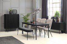 Esstisch >Santiago< in Schwarz  - 95x180x75 (LxBxH)