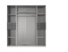 Drehtürenschrank >DANZIG< in GRPAHIT + GLAS SCHWARZ - 180x208x58cm (BxHxT)
