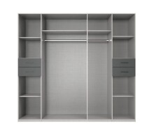 Drehtürenschrank >DANZIG< in GRPAHIT + GLAS SCHWARZ - 225x208x58cm (BxHxT)