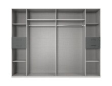 Drehtürenschrank >DANZIG< in GRPAHIT + GLAS SCHWARZ - 270x208x58cm (BxHxT)