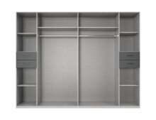 Drehtürenschrank >DANZIG< in GRPAHIT + GLAS SCHWARZ - 270x208x58cm (BxHxT)