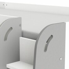 Hochbett >Hampton< in matt weiss/dunkel grau - 210x98x124 (BxHxT)