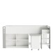 Hochbett >Hampton< in matt weiss/dunkel grau - 210x98x124 (BxHxT)