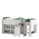 Hochbett >Hampton< in matt weiss/dunkel grau - 210x98x124 (BxHxT)