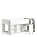 Hochbett >Hampton< in matt weiss/dunkel grau - 210x98x124 (BxHxT)