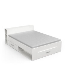 Bett >Pocket< in matt weiss aus Holzwerkstoff -...
