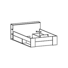Bett >Pocket< in matt weiss aus Holzwerkstoff - 150x74x217cm (BxHxT)