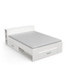 Bett >Pocket< in matt weiss aus Holzwerkstoff -...