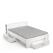 Bett >Pocket< in matt weiss aus Holzwerkstoff - 150x74x217cm (BxHxT)