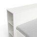 Bett >Pocket< in matt weiss aus Holzwerkstoff - 150x74x217cm (BxHxT)