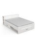 Bett >Pocket< in matt weiss aus Holzwerkstoff - 150x74x217cm (BxHxT)