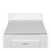 Bett >Pocket< in matt weiss aus Holzwerkstoff -...